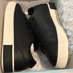 STRAUSS + RAMM Black leather men shoes size 9